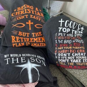 Men’s Size Large Christian T-Shirt Bundle
3 Black T-Shirts